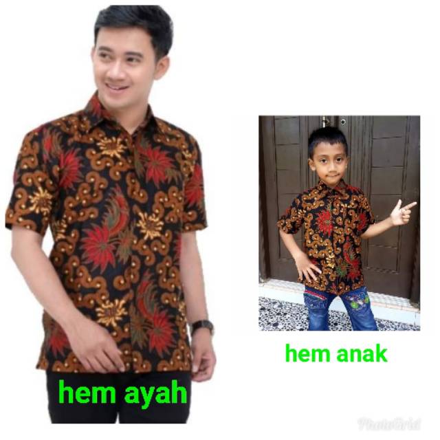 Kemeja hem batik seragam kantor motiv ulir