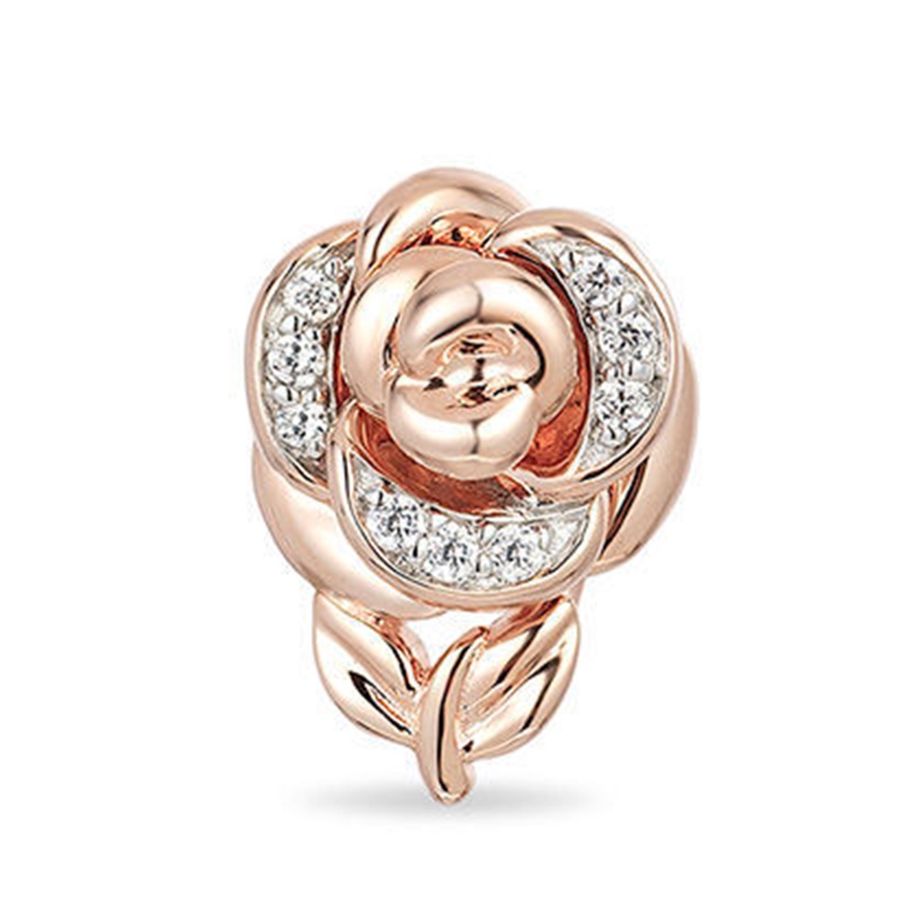 Hu Hu Hu Hu Hu Alat Bantu Pasang Kacamata♡ Set Kalung + Anting + Cincin Bentuk Bunga Mawar Aksen Berlian Imitasi Untuk Perhiasan Wanita