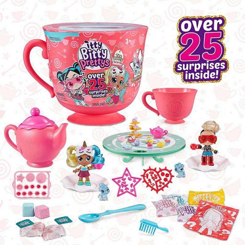 ITTY BITTY PRETTYS TEA CUP TEACUP TEA PARTY TEAPARTY DOLL PLAYSET BIG ORIGINAL BY ZURU ITZY