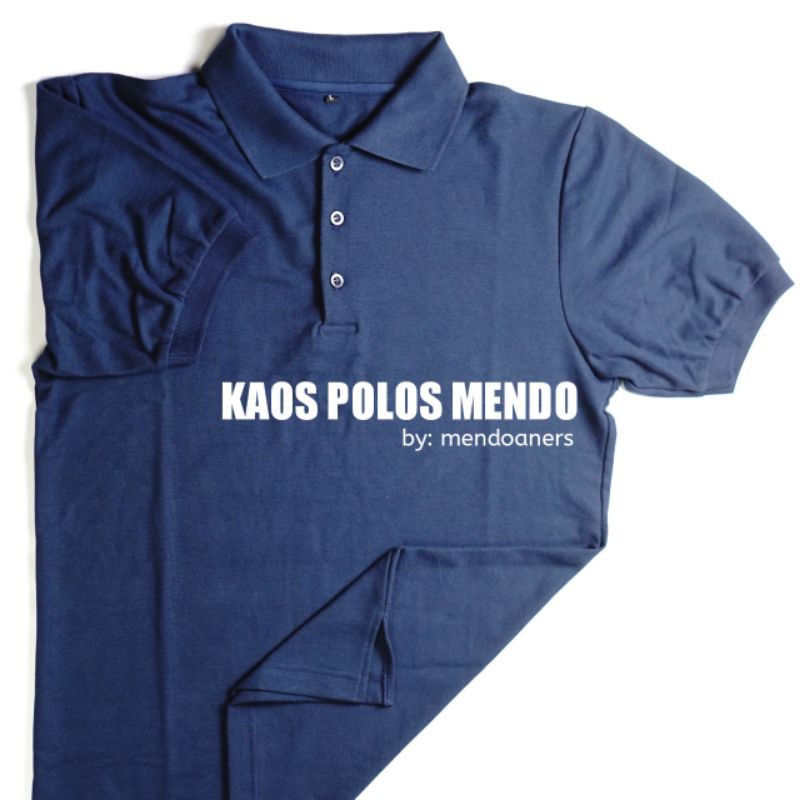 Kaos Polo Shirt Polos Mendo (by mendoaners) Bahan Lacoste CVC Navy