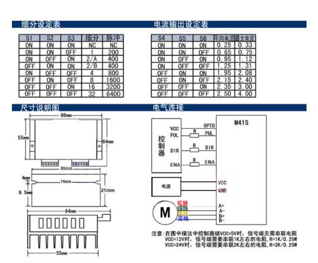 Motor driver microstep driver M415 nema 23 nema 17  motor 42 atau 57