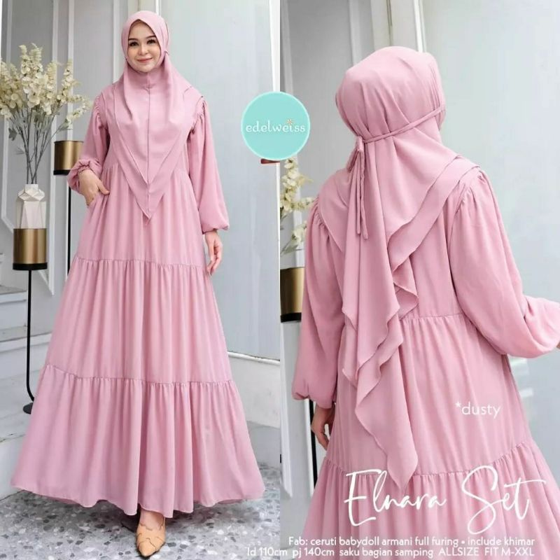 ELNARA SET HIJAB KINASYA SET SYARII MONA ALVISA SYARI GAMIS SET HIJAB