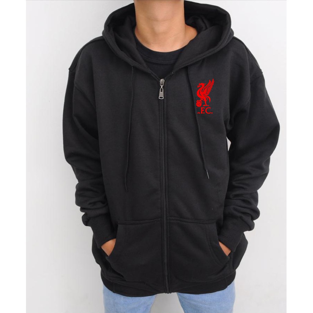 bluetory Jaket LIVERPOOL FC grade ori / S M L XL XXL XXXL XXXXL XXXXXL / HITAM TERLARIS / Casual