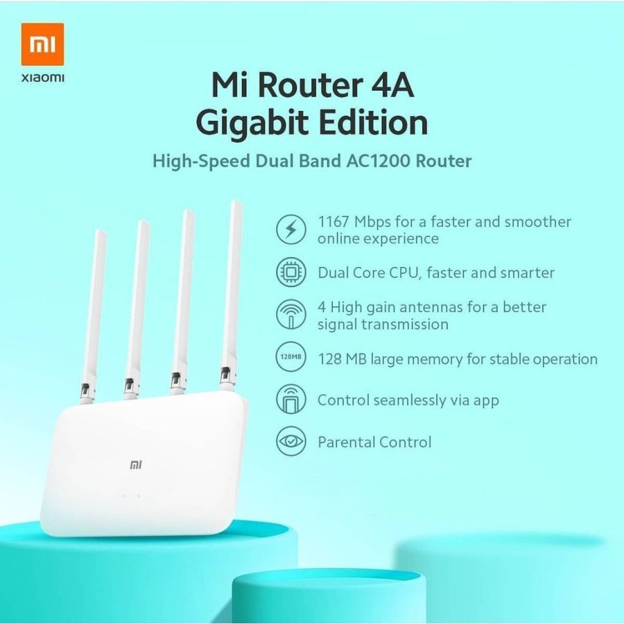 Xiaomi Mi Wifi Router 4A Gigabit Edition Dual Core AC1200