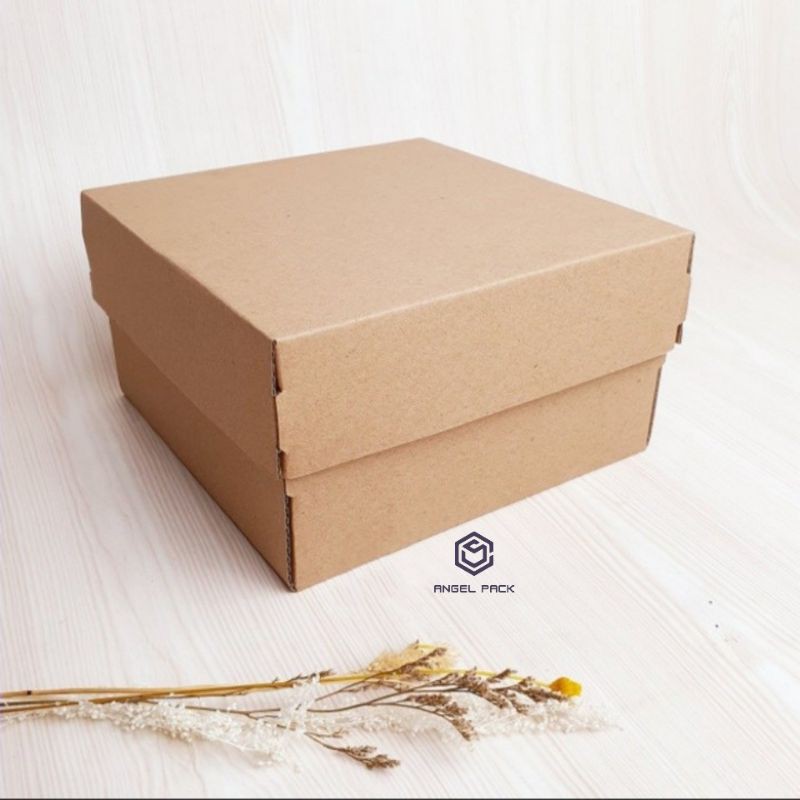 

Top Bottom box 25x25x10 per 5pcs corrugated eflute dus polos kokoh hampers kado