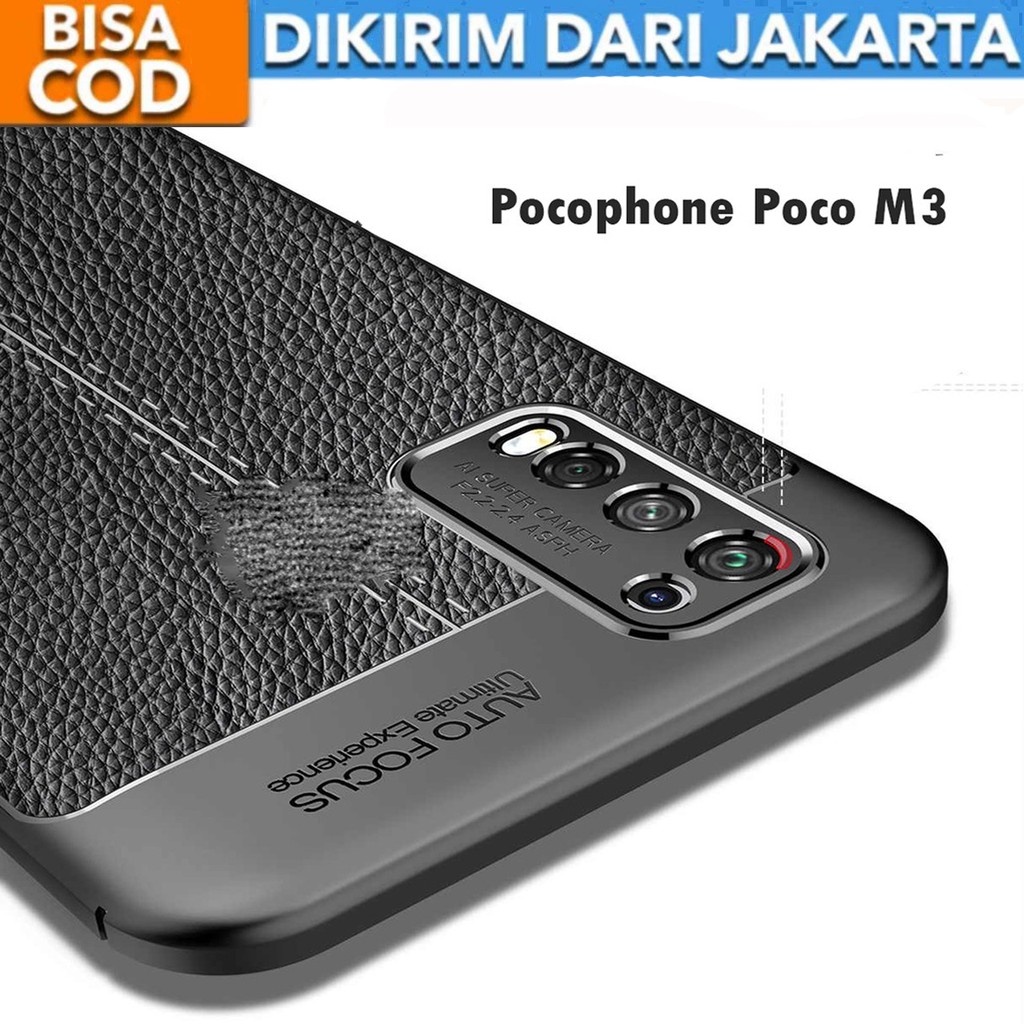 Case Auto Focus Xiaomi Pocophone Poco M3 Leather Experience SoftCase Slim Ultimate / Casing Kulit