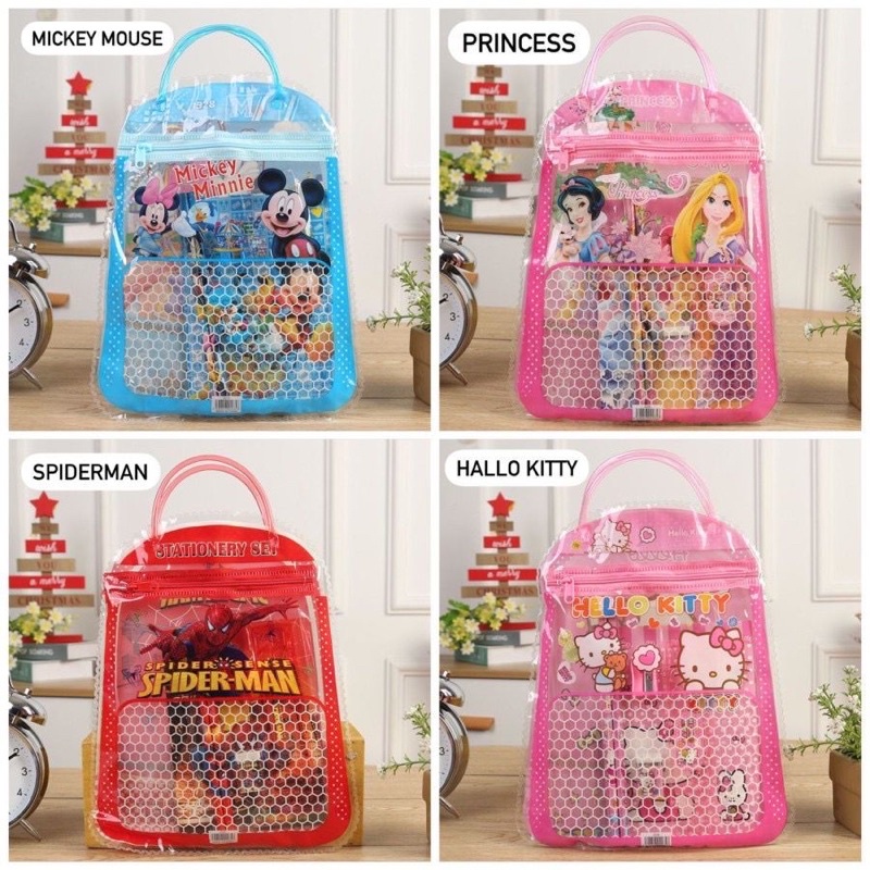 

Tas Stationery Set Alat Tulis 6 in 1 Berkarakter