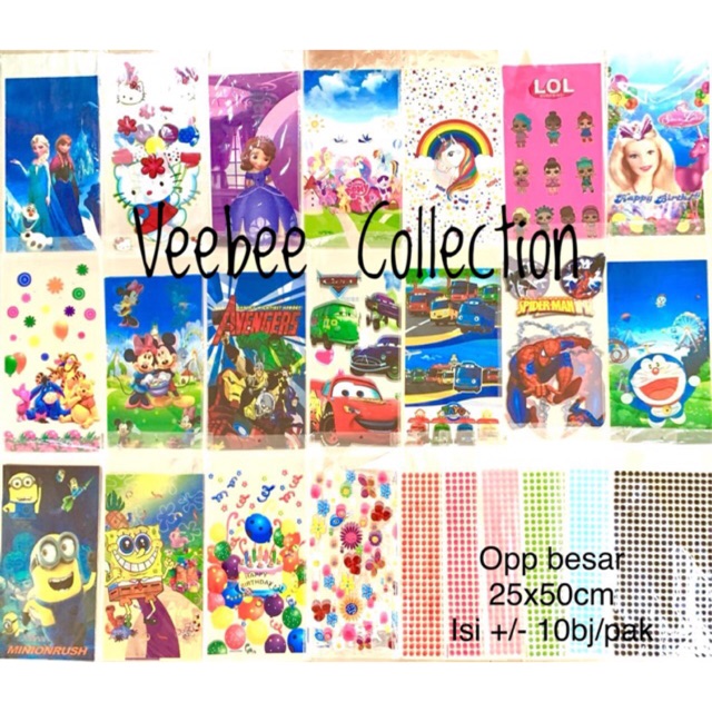 

Plastik snack bingkisan ulang tahun Besar/ Birthday snack plastic bag/ tas ultah