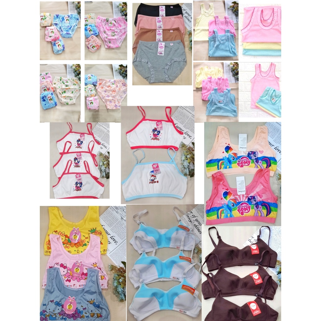 PAKAIAN DALAM WANITA DEWASA DAN ANAK ANAK / CELANA DALAM / KAOS SINGLET / MINISET / BRA