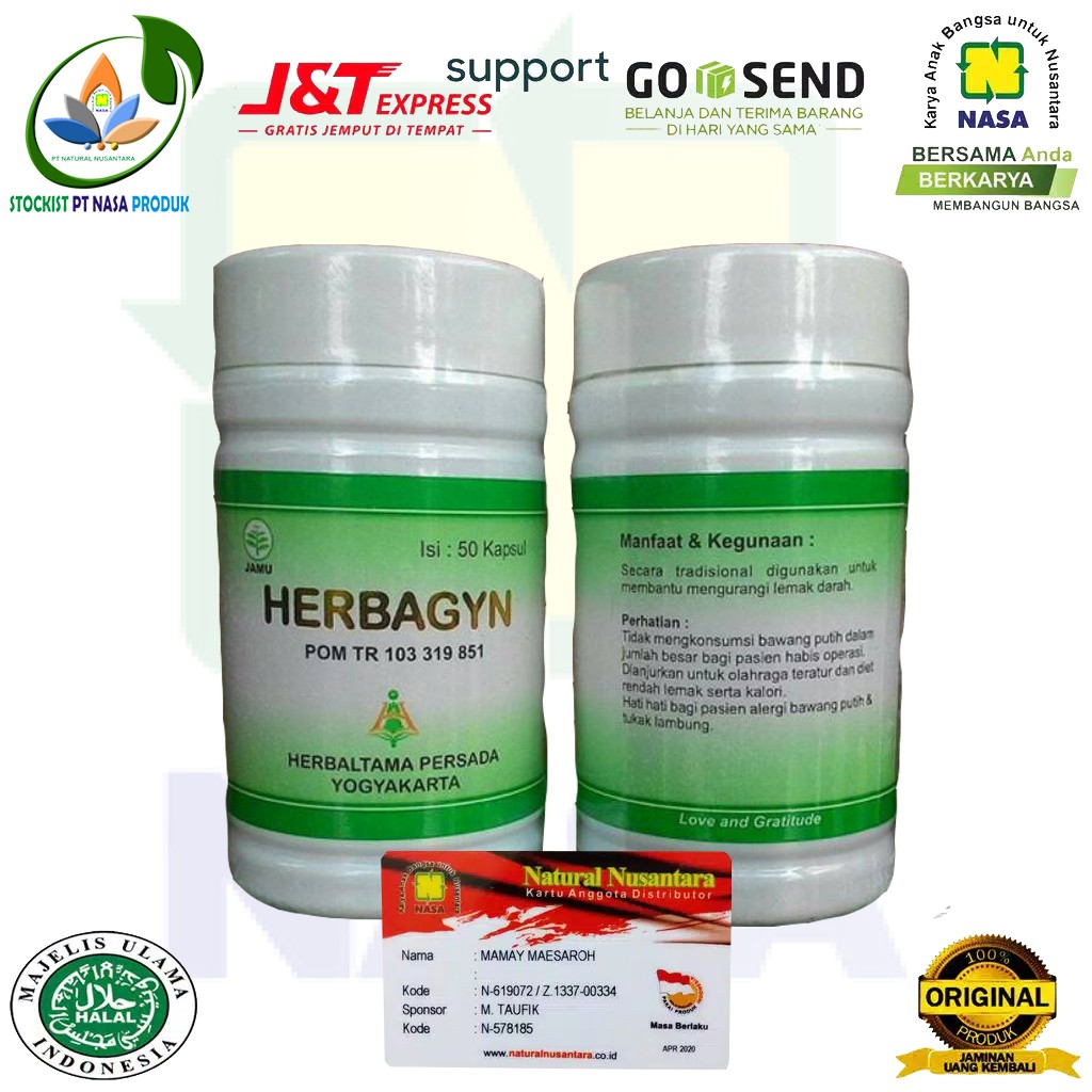 Herbagyn Original Nasa Obat Kolesterol Asli Original Nasa Herbagin / Stockist Pt Nasa Produk