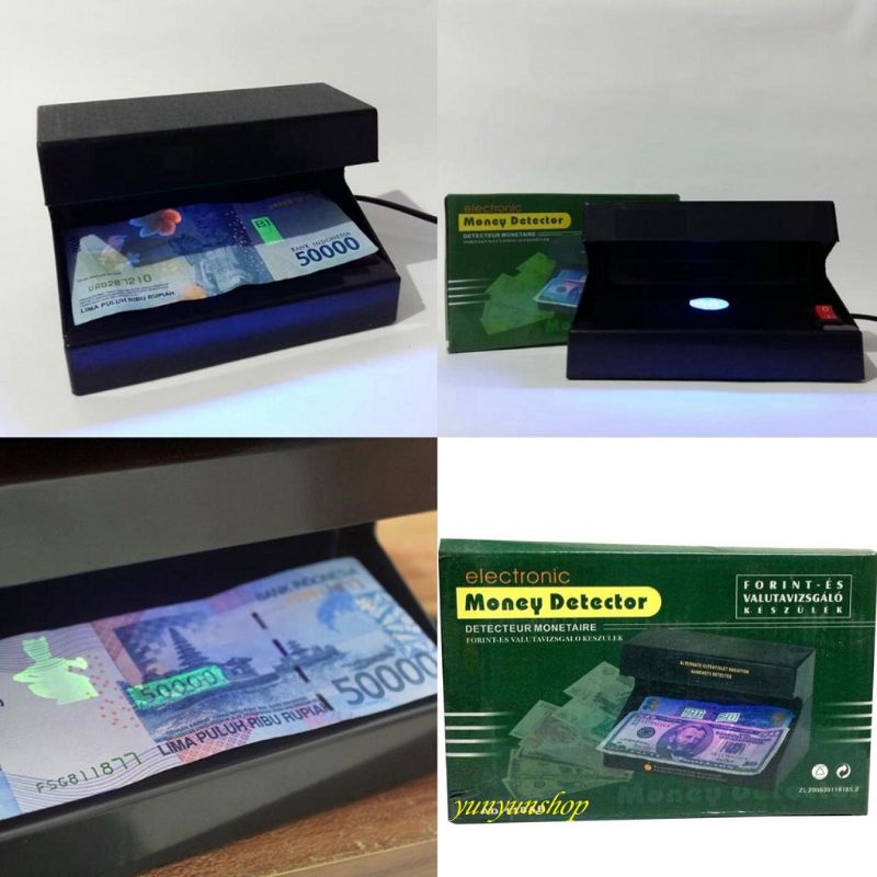 Alat Deteksi Cek Uang Asli Palsu Profesional Money Detector Ultraviolet Blue Lmapu