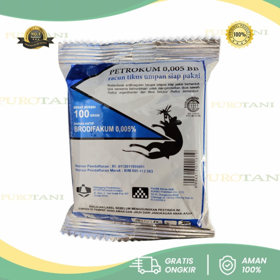 Racun Tikus Petrokum 0.005 100gr Tikus Mati Kering Racun Tikus Ampuh