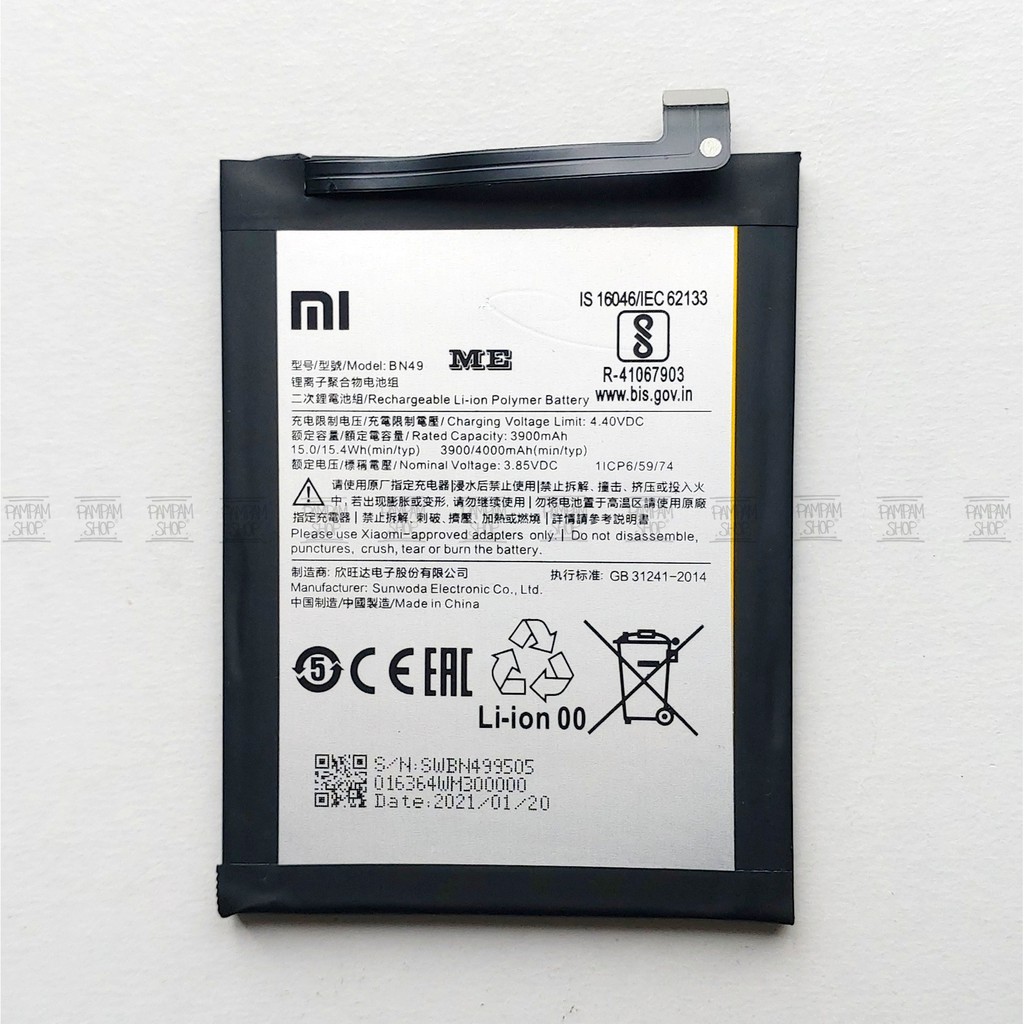 Baterai XiaoMi BN49 Redmi 7A Original OEM Batre Batrai Battery Xiao Mi BN 49 HP Ori