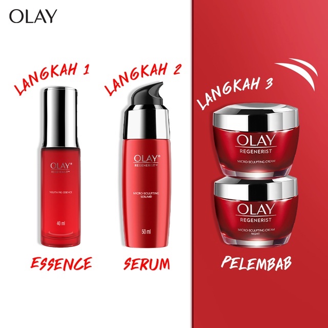 Olay Krim Pagi 50gr + Krim Malam 50gr +Sabun Muka 100gr - Olay Set Pelembab Advance Anti Aging