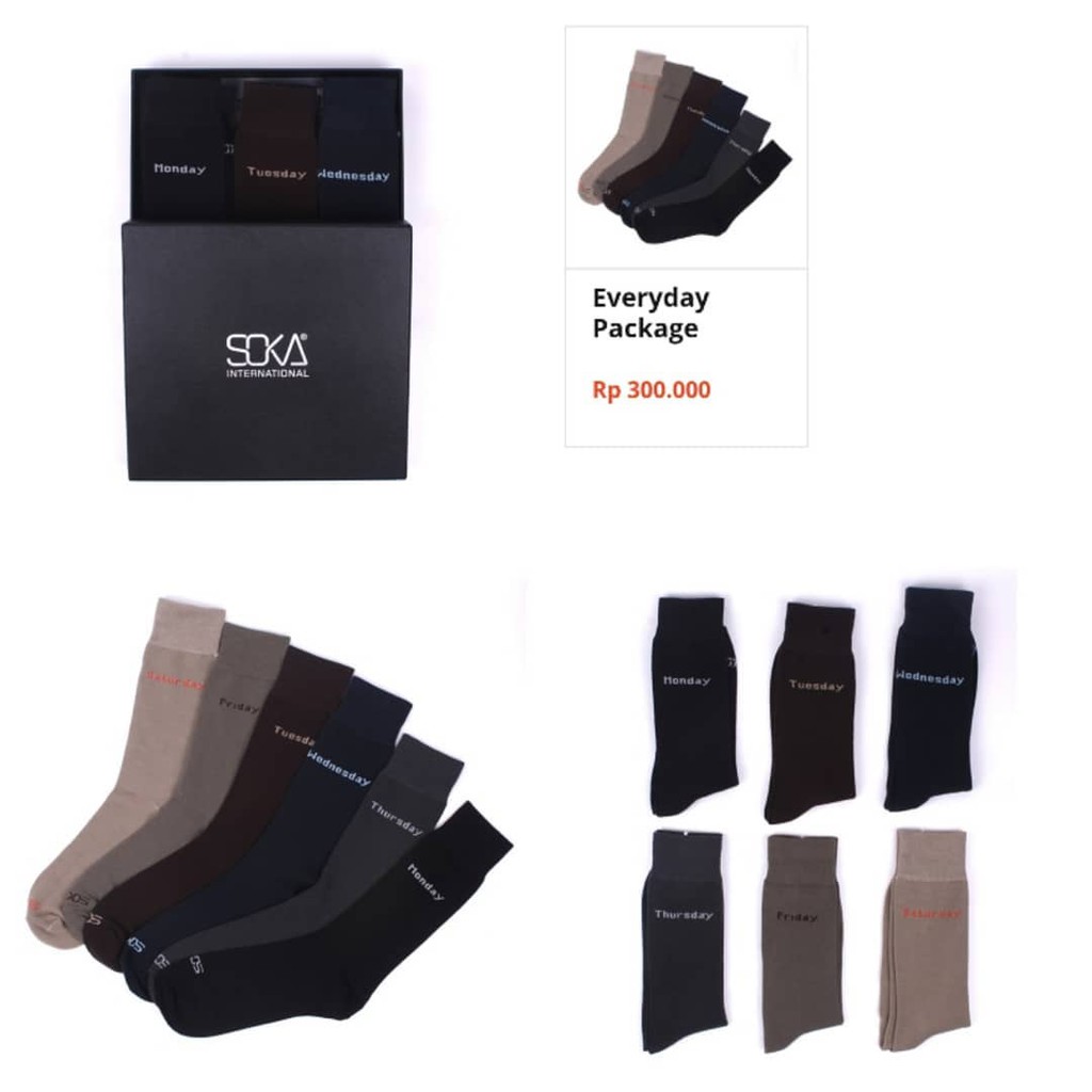 Kaos Kaki Mensock SOKA Everyday Package - 1 Box Isi 6 Pcs