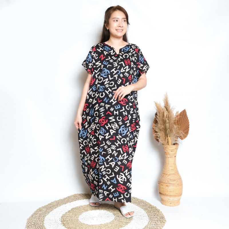 Daster busui bali habel rayon premium panjang semata kaki resleting-B7