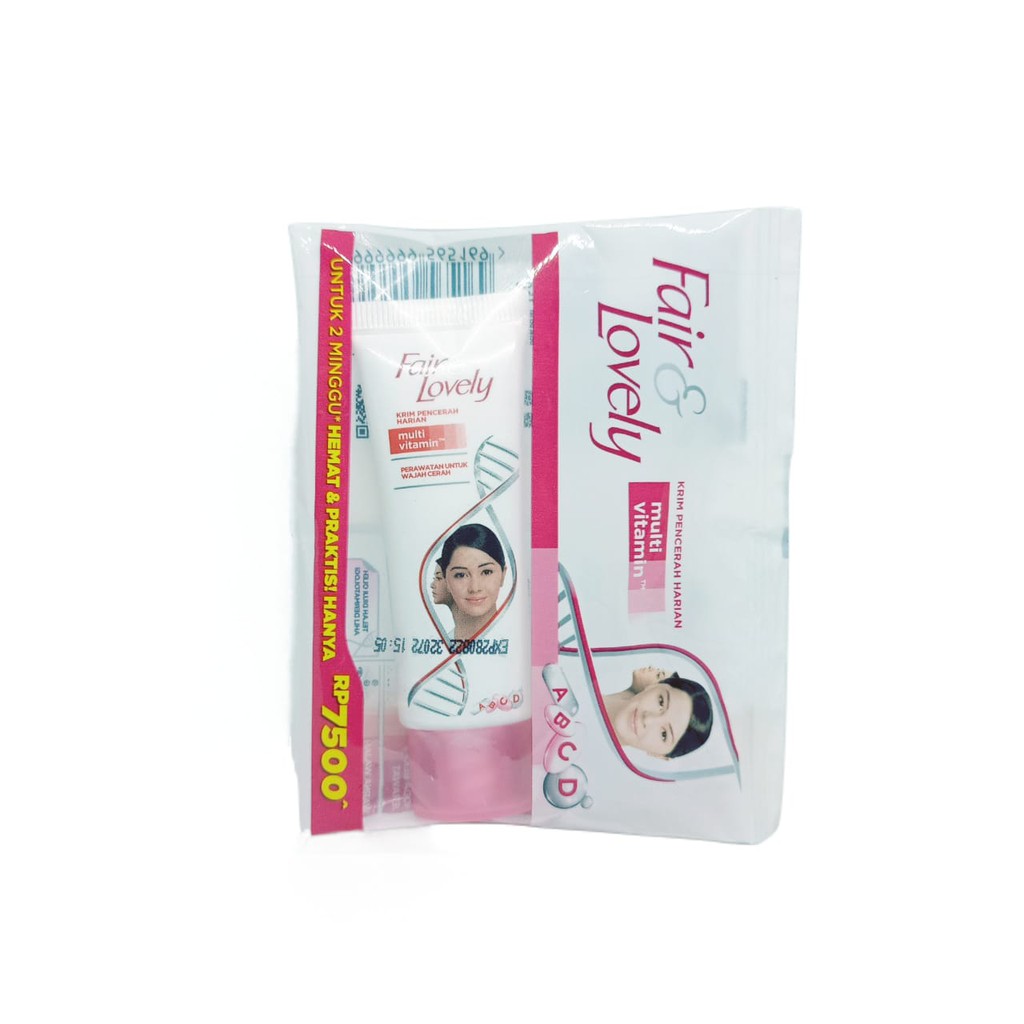 (15gr Sachet Tube) Fair & Lovely - Glow & Lovely Cream Multivitamin - Krim Pencerah Wajah 15g