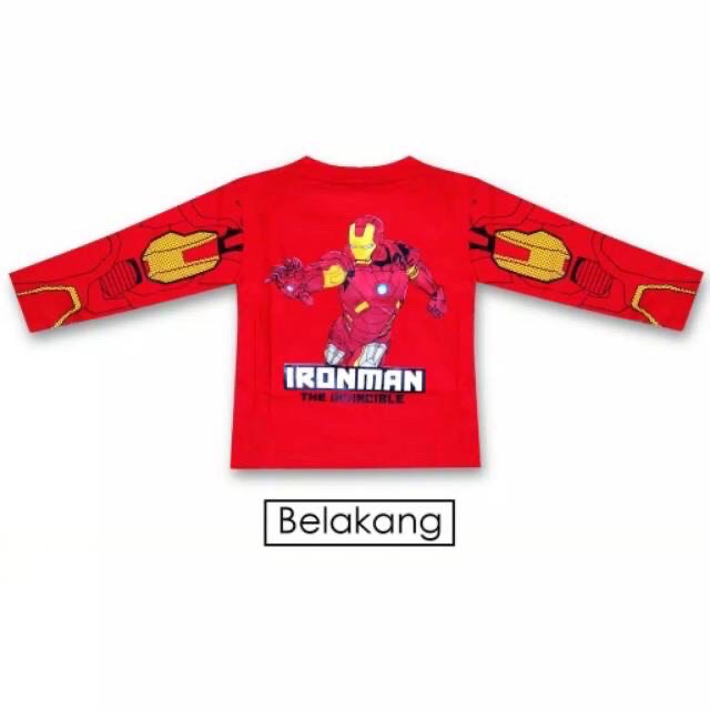 Stelan baju anak kostum IRONMAN + TOPENG usia 2-10th