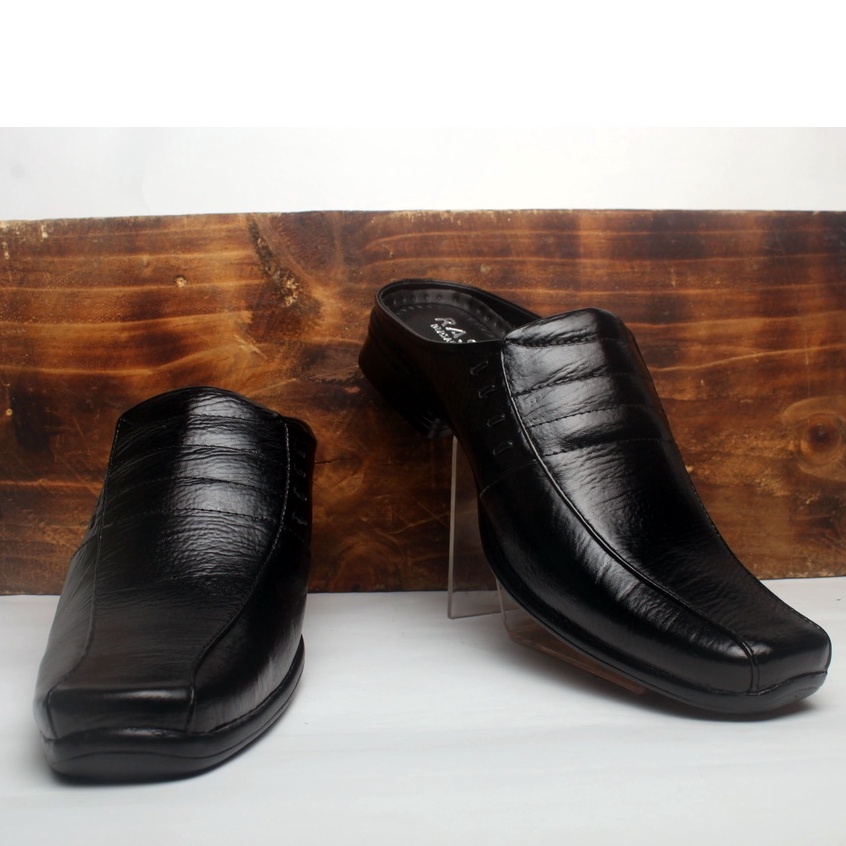 Sepatu Sandal Pria Kulit Asli  Rasheda SL 02 Selop Tutong Bustong Big Size Jumbo