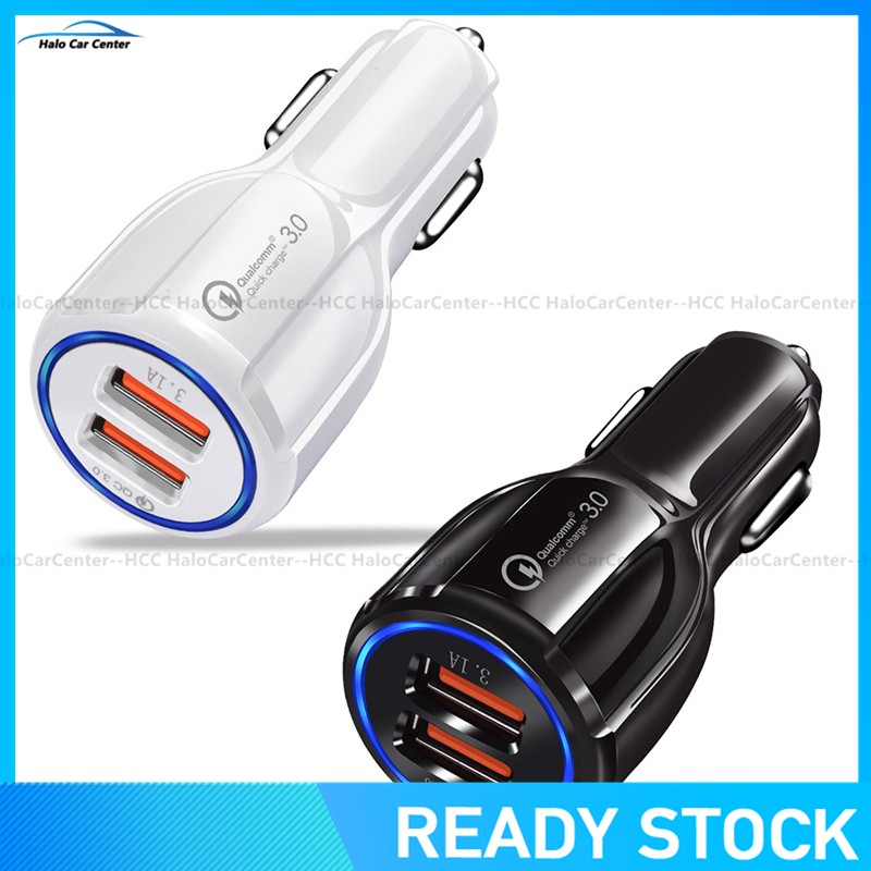 Charger Mobil Quick Charging 2 Port USB 3.0 untuk Handphone