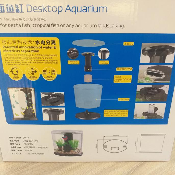 |Terbaru| Aquarium Mini Boyu Plus Pompa Filter & Lampu Led |Promo
