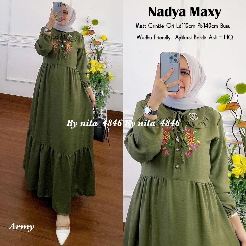 NADYA MAXI/MAXI DRESS CRINKLE/MAXI DRESS TRENDY/MAXI DRESS SIMPEL