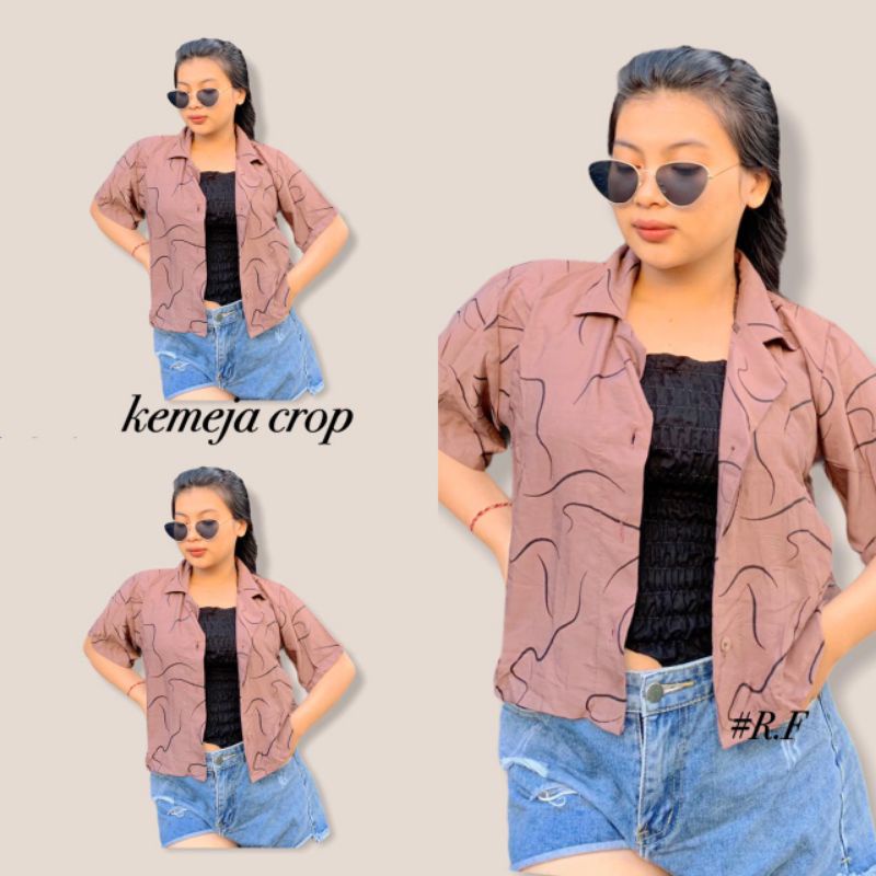 Kemeja garis / kemeja crop best seller