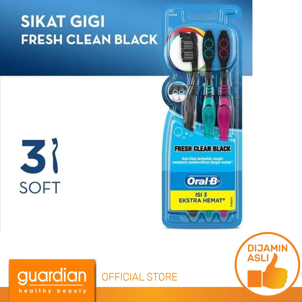 Jual Oral B Tooth Brush Fresh Clean Black Soft 3S | Shopee Indonesia