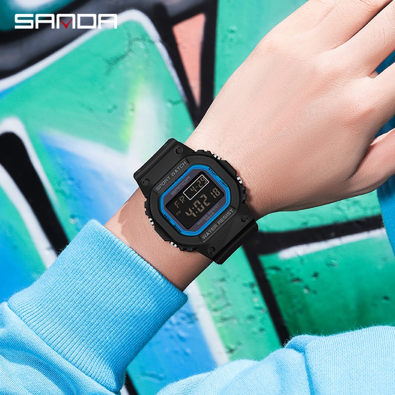 SANDA 2107 Jam Tangan Pria Wanita Digital Tali Rubber Shockproof Anti Air WATCHKITE WKOS