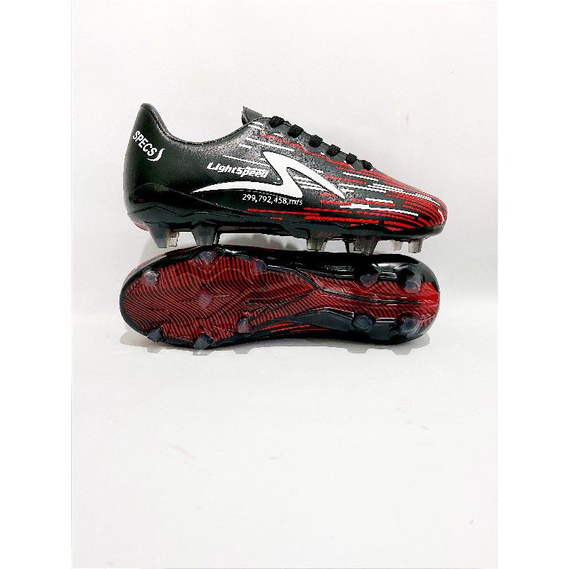 sepatu bola specs alpha out dor terbaru sepatu bola LEIGHTSPEED REBORN IN HITAM MERAH/HITAM GOLD( COD )-7