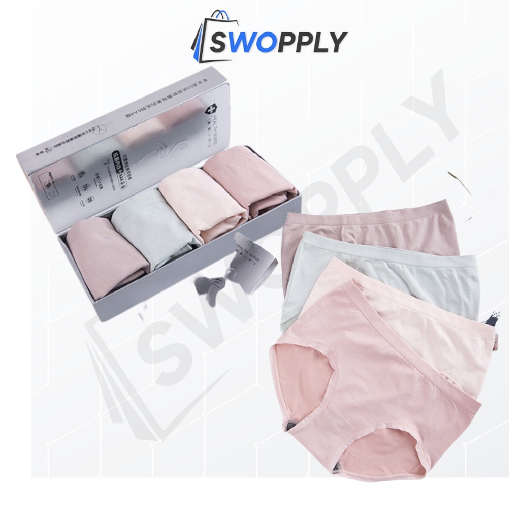 Swopply W241 Celana dalam antibakteri graphene wanita Pakaian Dalam CD Seamless [Set Kotak 4pcs]