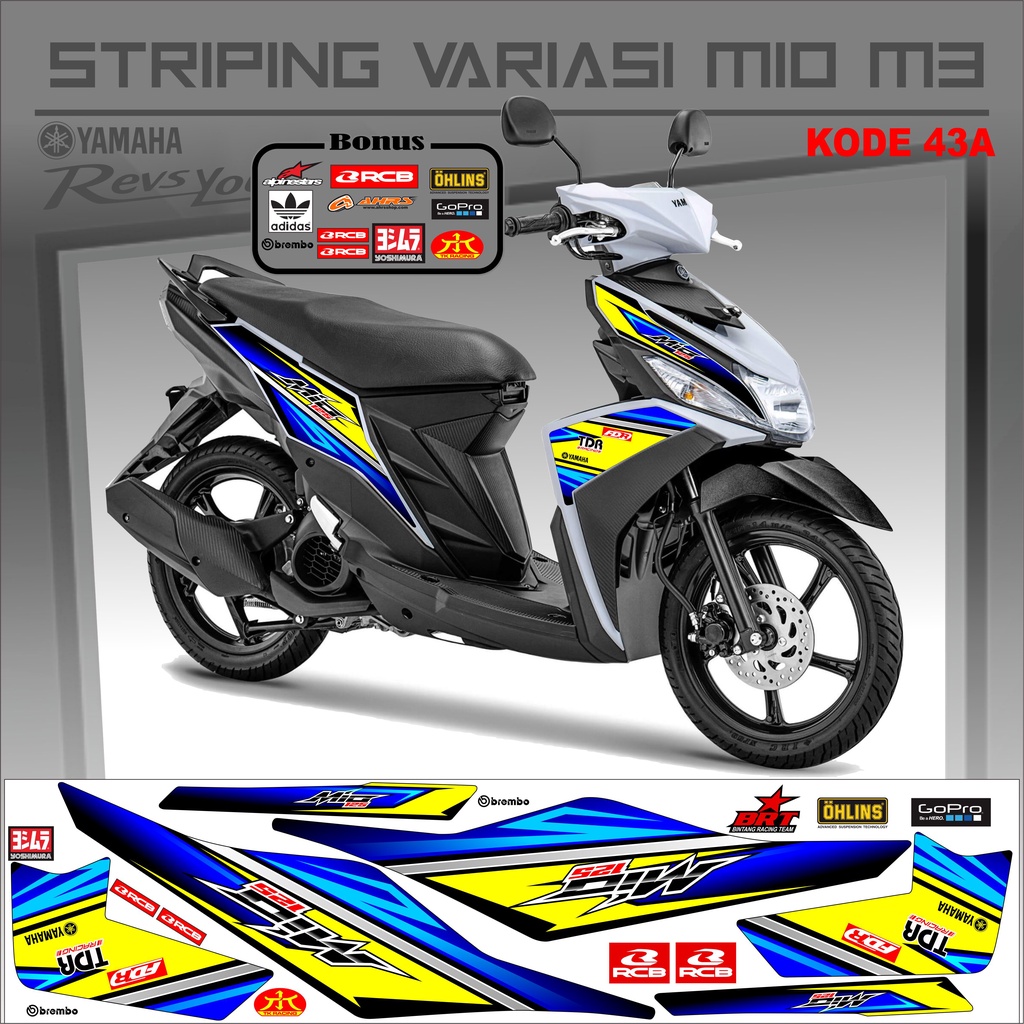 Striping Mio M3 Sticker Mio M3 Variasi Kode 43