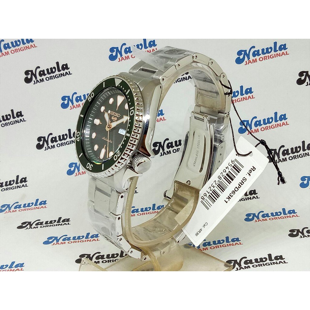 Seiko 5 Sports SRPD63K1 Automatic Green Dial - Jam Tangan Pria SRPD63