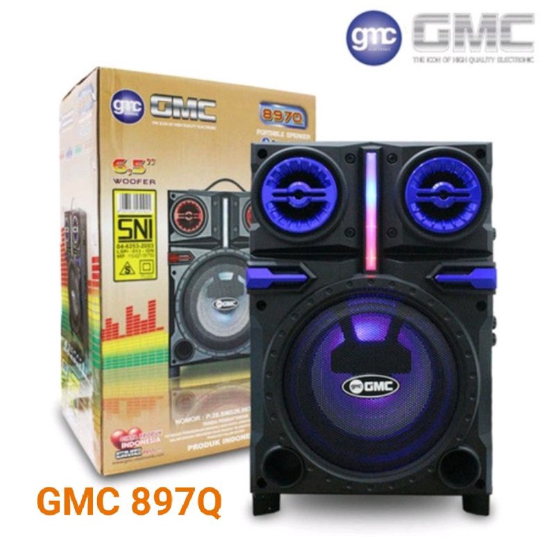 SPEAKER BLUETOOTH KARAOKE GMC 897Q 6.5 INC FREE MIC GMC ORIGINAL