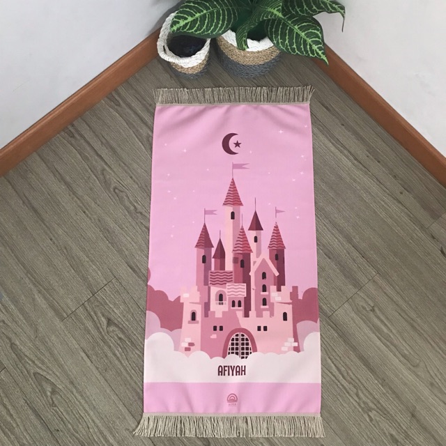 SAJADAH ANAK / Sajadah anak custom nama/ sajadah Printing / sajadah travel / sajadah premium / exclusive “Castle Princess” / Fashion Anak muslim-2