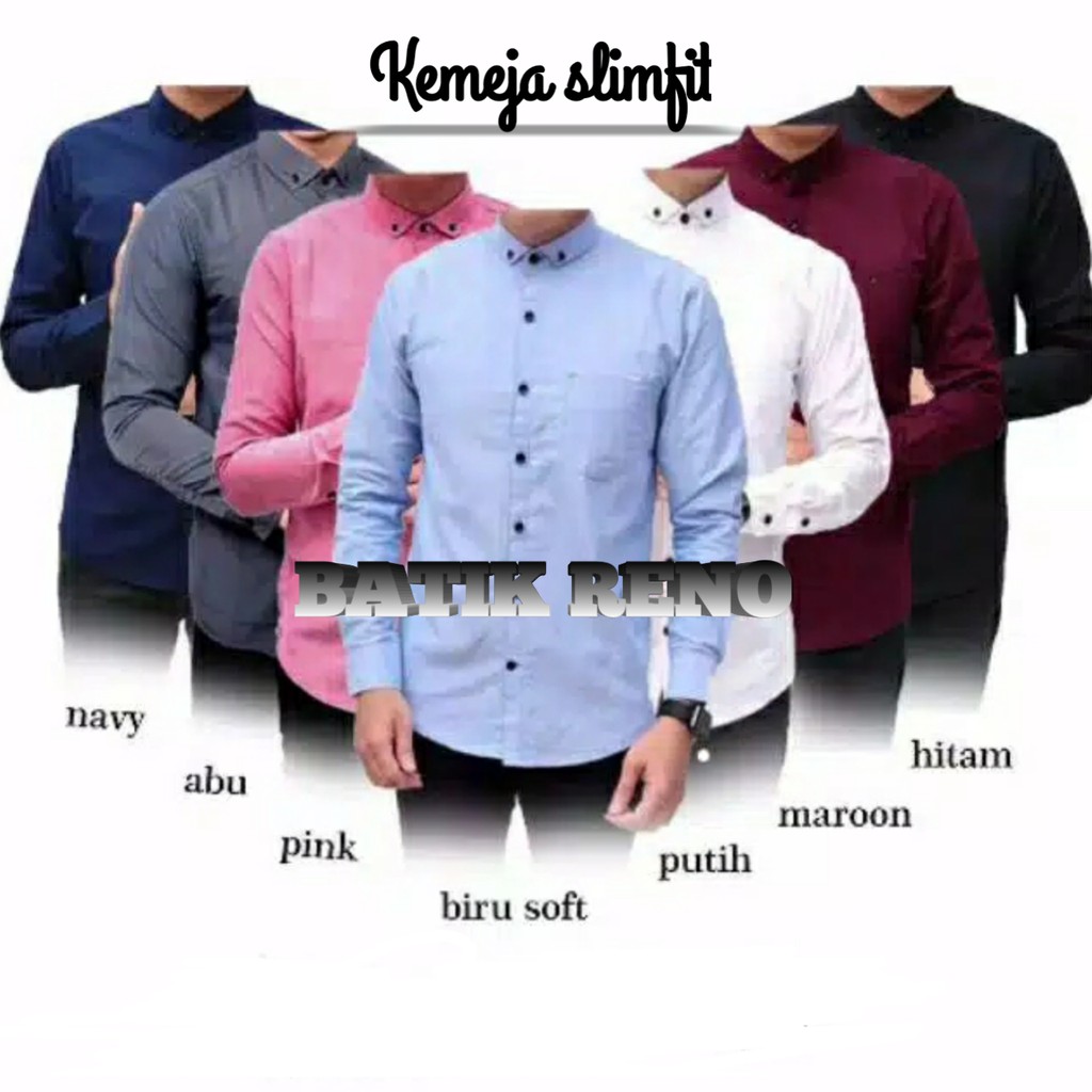 Kemeja Polos Katun Kerja Kantor Formal Lengan Panjang Pria / kemejapria/kemeja