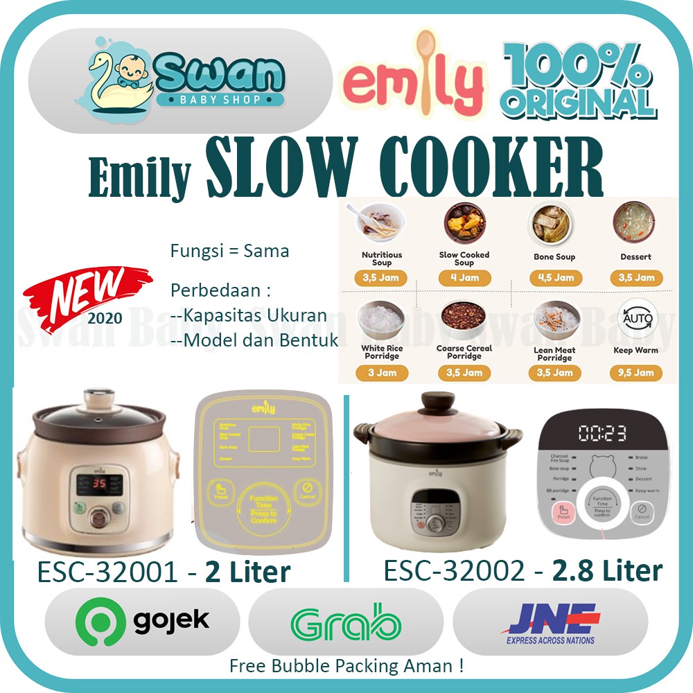 Emily Slow Cooker 2L and 2.8L / Mpasi bayi