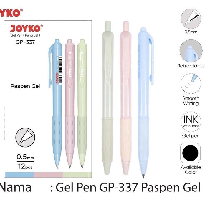 

New Promote Pulpen Gel Joyko GP-337 Paspen Gel (12pcs)