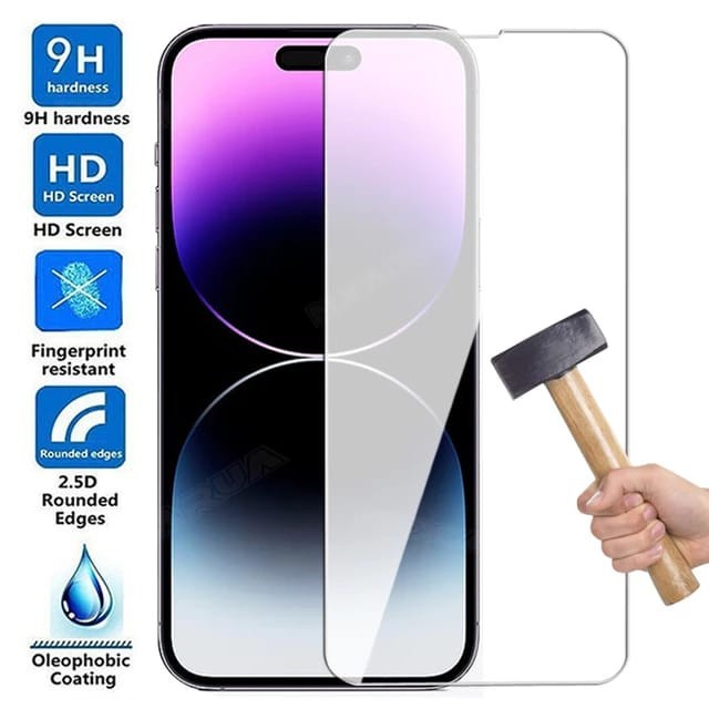 IPHONE 14 PRO MAX 14 PLUS 13 12 PRO MAX MINI TEMPERED GLASS CLEAR ANTI GORES KACA