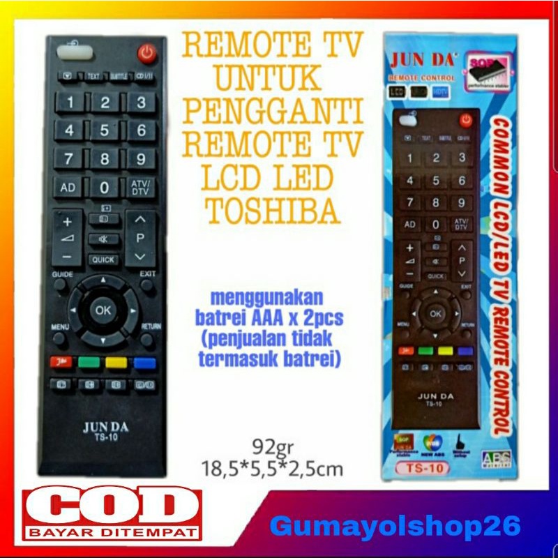 Remot Remote TV Multi Toshiba LED LCD JUNDA TS 10