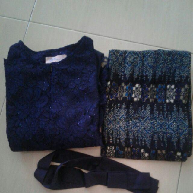 Couple Aurora Navy Busui/brukat/batik
