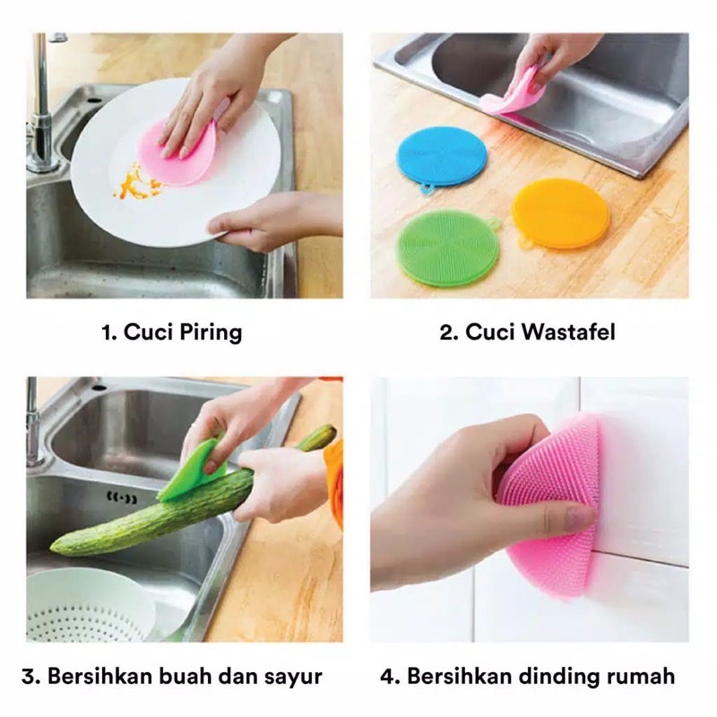 Spons Cuci Piring Silikon Serbaguna Spon Sponge Silicone Busa (spon silikon)