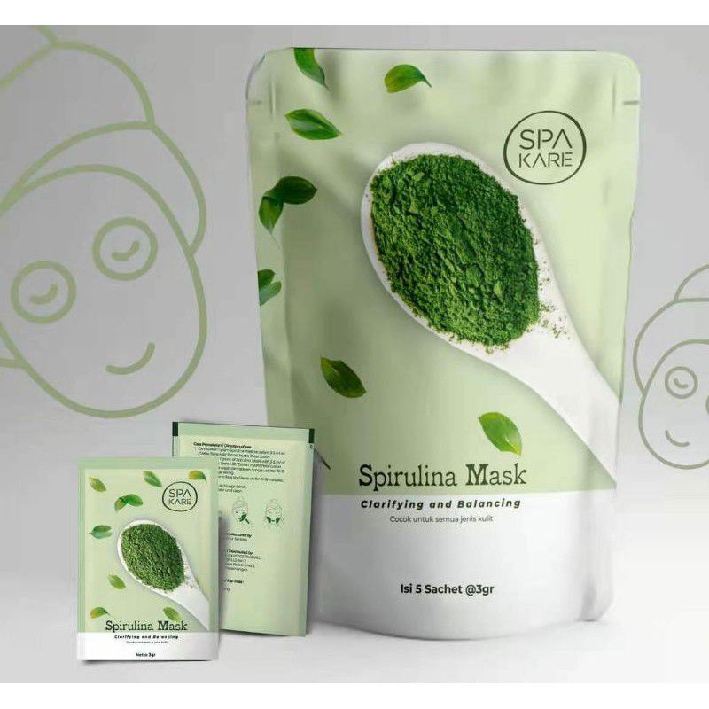 Masker Spirulina, masker jerawat, masker jerawat dan bekas jerawat,  masker jerawat dan bruntusan, m