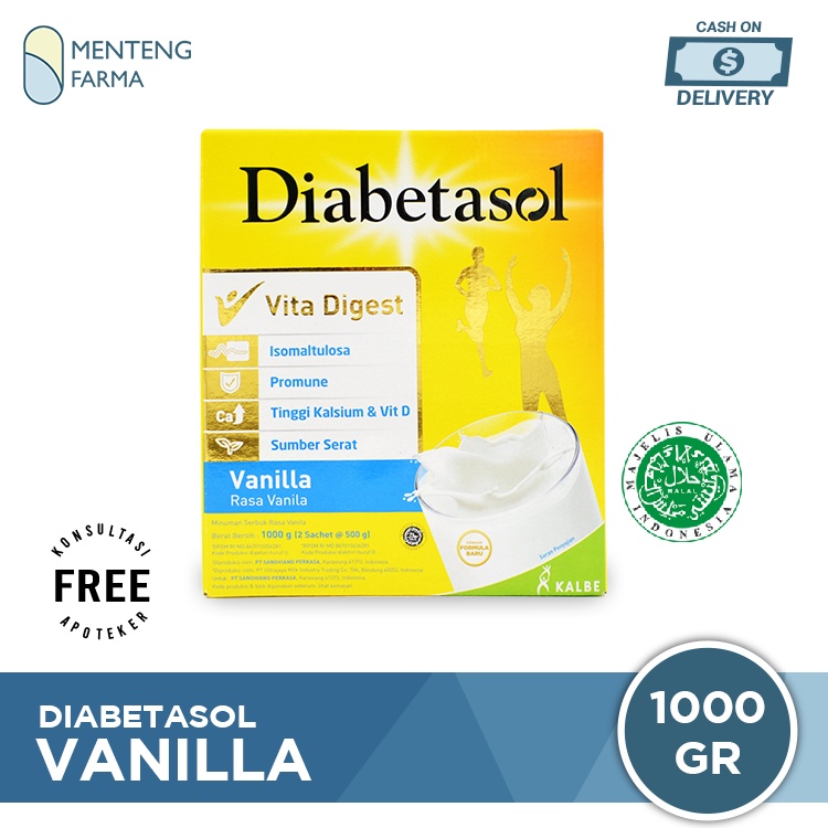 Diabetasol Vanilla 1000 Gram - Susu Penambah Nutrisi Khusus Diabetes