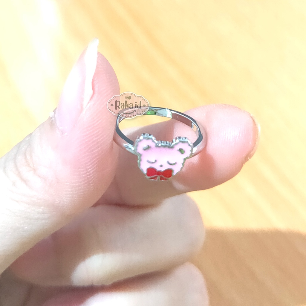 Cincin Anak Motif Bear Pink BT21 Perhiasan Cantik Anak 1030