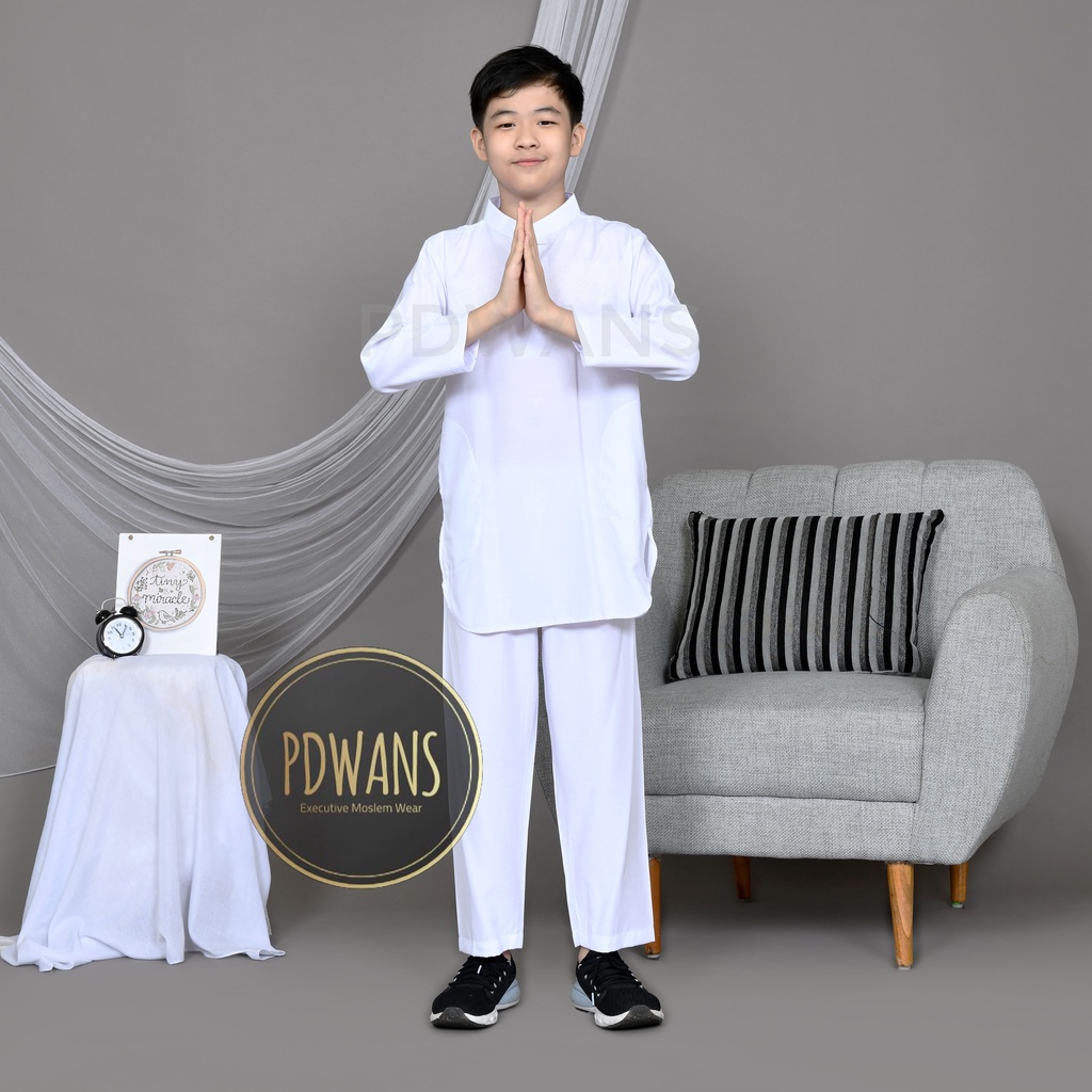 BAJU KOKO Pakistan Remaja Putih Setelan Anak 5 6 7 8 9 10 Tahun BGM10 PDWANS