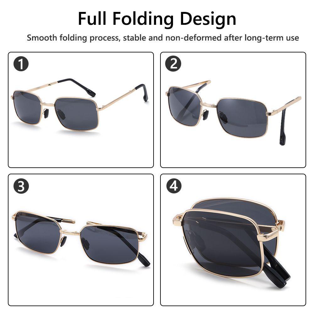 Suyo Kacamata Hitam Pria Portable Kacamata Lipat Photochromic Sunglasses