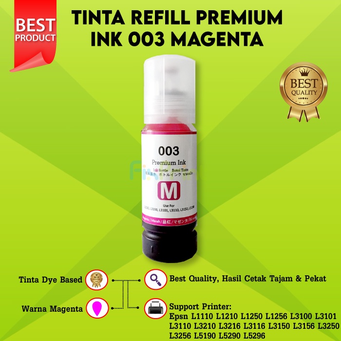 Tinta 003 Premium Ink Black EPSN L1210 L3100 L3101 L3210 L3156 L5190