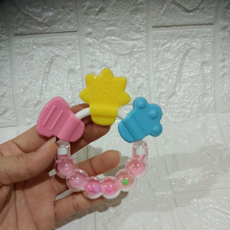 LYSASHOP - GIGITAN BAYI MAINAN TEETHER BENTUK JERAPAH BUAH - BUAHAN dan SIKAT GIGI PISANG-Teether Rattle