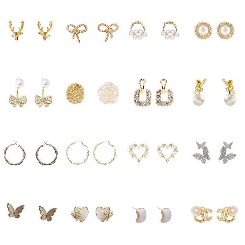 Anting Tusuk Gantung Wanita Bahan Metal Desain Geometri Hias Mutiara Gaya Korea / Retro Untuk Hadiah 2022